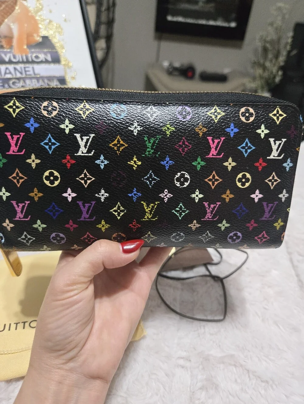 Louis Vuitton Monogram Multicolor Murakami Zippy Wallet Black Grenade